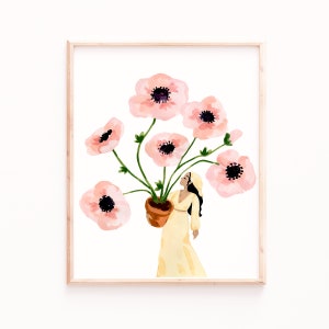 Floral Art Print, Feminine Wall Art, Poppies, Garden Lover Gifts, Flower Prints, Sabina Fenn