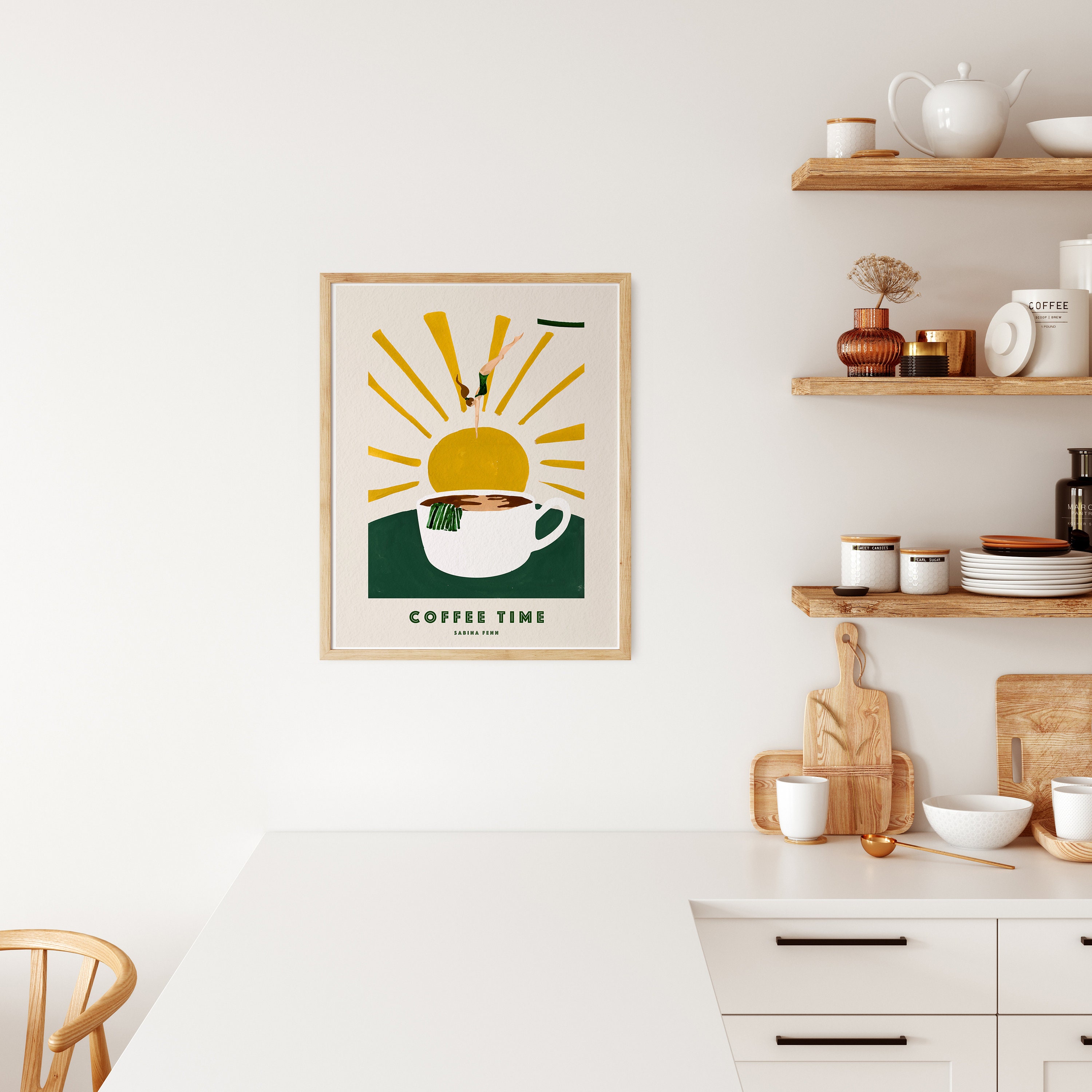 Coffee Time Poster Print, Neutral Poster, Retro Art, Kitchen Coffee Time Poster Print, Neutral Poster, Retro Art, Kitchen