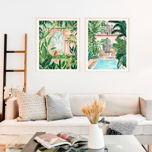 Tropical Wall Art, Tropical Art Print, Boho Chic Wall Decor, Watercolor Painting Art Print, Bedroom Wall Art, Living Room Art Print image 6