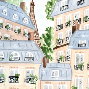 Eiffel Tower Art Print: Watercolor Paris Buildings - Whimsical Wall Decor