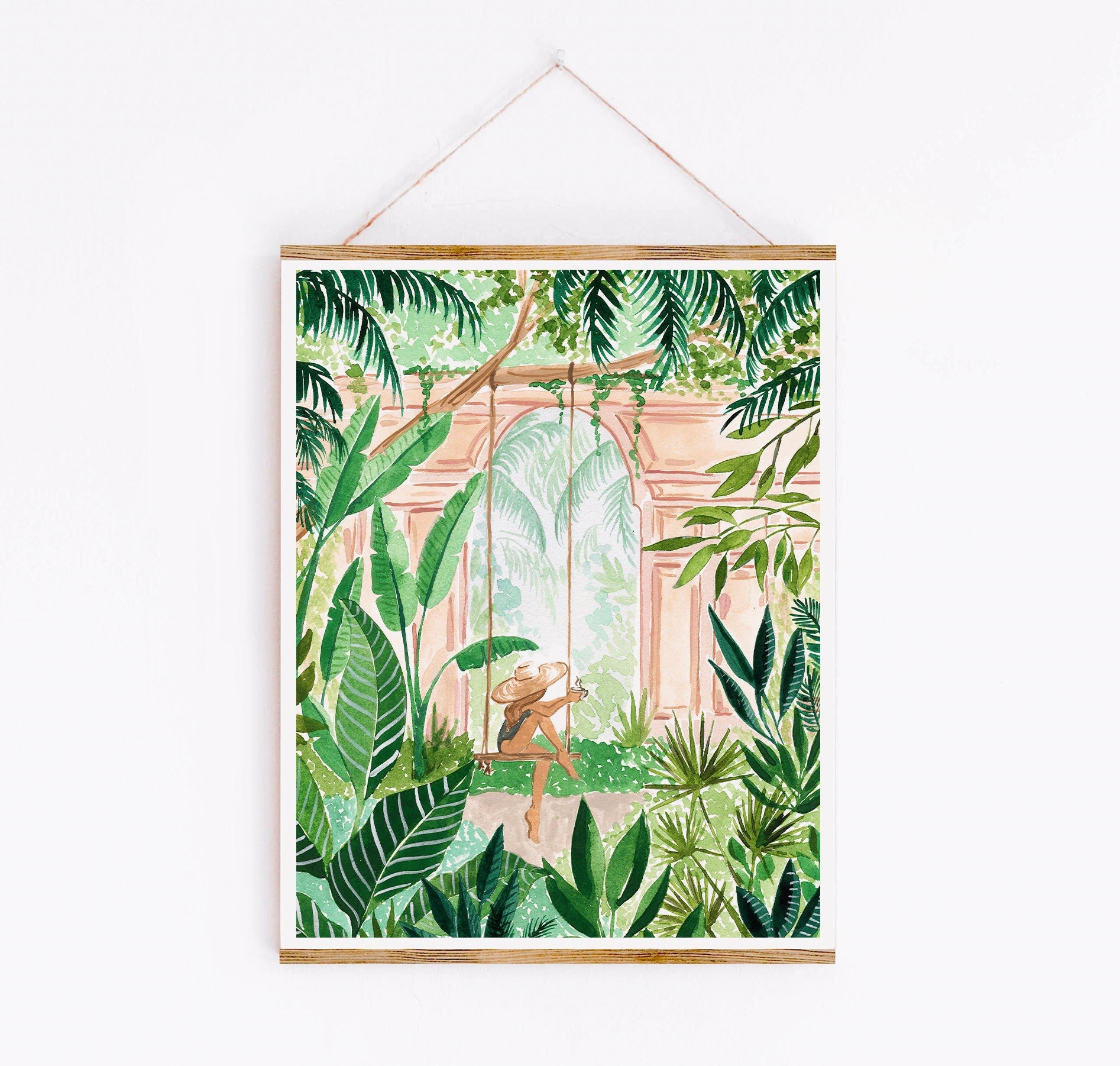 Tropical Wall Art Tropical Art Print Boho Chic Wall Decor image