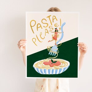 Pasta Poster Print, Modern Kitchen Wall Art, Pasta Lover Gifts, Dining Room Decor, Modern Retro Prints image 5