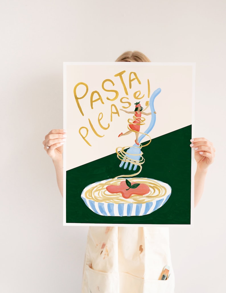 Pasta Poster Print, Modern Kitchen Wall Art, Pasta Lover Gifts, Dining Room Decor, Modern Retro Prints image 5