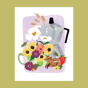 Watercolor Still Life Print | Coffee Prints | Vibrant Kitchen Art | Perfect for Kitchen Decor | Cozy Home & Unique Gift Idea, Fall Decor