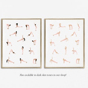 Yoga Ladies Art print Sabina Fenn Illustration Gouache Pattern Painting Yogies Women Yogi Poses Zen Boho Wall Decor image 6