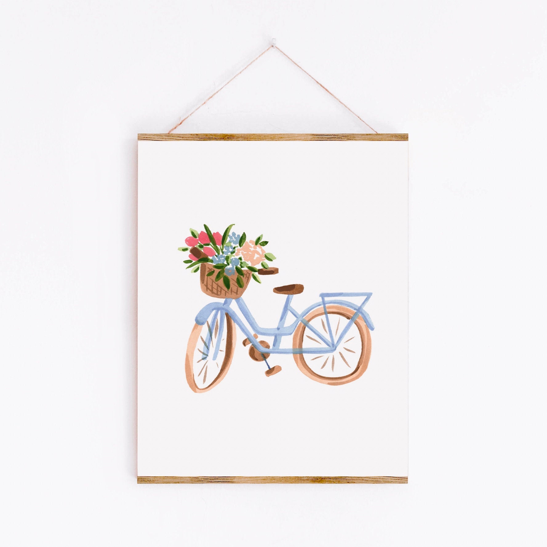 Bicycle Print Girls Room Decor Bike Art Print Floral Wall - Etsy Canada