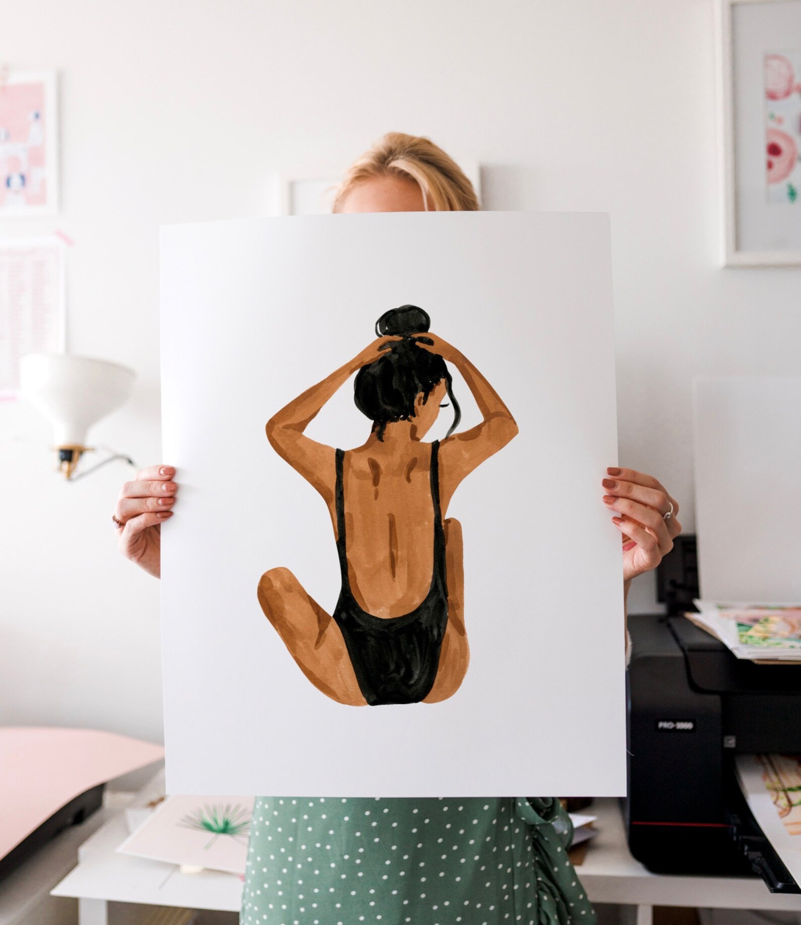 Beach Girl Art Print Fashion Summer Tropical Painting Etsy