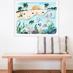 Underwater Print, Ocean Wall Art, Under the Sea, Illustration, Bathroom Prints, Kids Room Decor, Tropical Art Prints, Sabina Fenn, Beach Art image 5