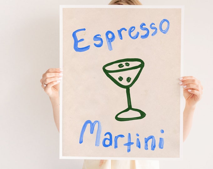 Kitchen Wall Art, Espresso Martini, Coffee Poster, Poster Print