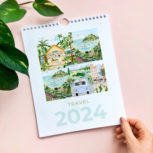 Printable A5 2024 Wall Calendar, Travel Calendar, Monthly Calendars Download, Sabina Fenn