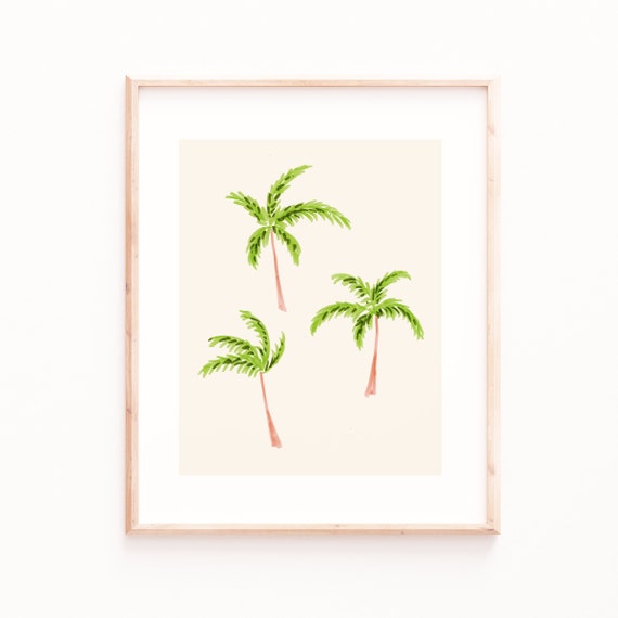 Minimalist Palm Trees Wall Art - Summer Tropical Decor