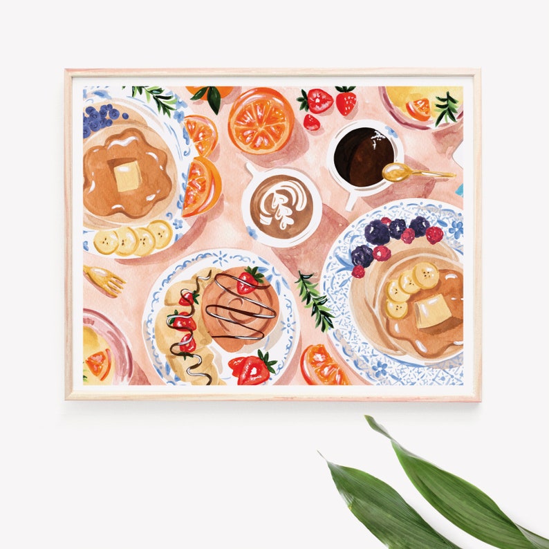 Breakfast Print Brunch Art Print: Cozy Breakfast Scene - Etsy