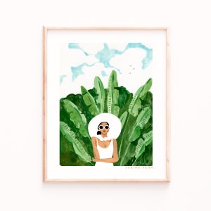 Summer Girl Watercolor Art Print: Tropical Fashion Illustration by Sabina Fenn
