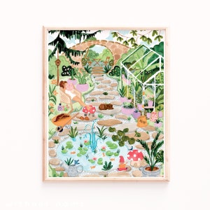Secret Garden Art Print, Botanical Wall Art, Garden Prints, Garden Decor, Colorful Wall Art, Sabina Fenn