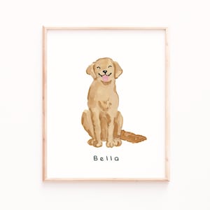 Golden Retriever Print, Pet Name Print, Labrador, Golden Retriever, Christmas Gifts for Her, Pet Portrait, Dog Wall Art, Christmas Gifts