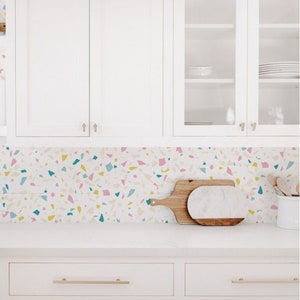 Terrazzo Multicolor Wallpaper, Removable Wallpaper, Wallpaper, Peel and Stick Wallpaper, Self adhesive Wallpaper, Wall decal