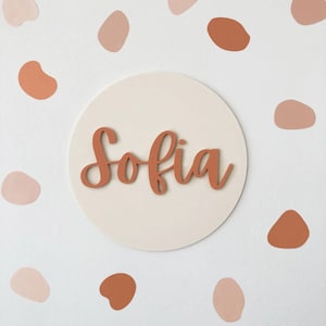 Name Sign Baby Nursery, Sign for Nursery Girl, Name Sign Girls Bedroom, Acrylic Sign, Name Sign for Nursery Girl Circle, Name Wall Decor