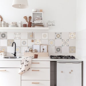 Removable Backsplash Vintage Tiles, Stick On Tiles Backsplash, Tile Wall Stickers, Bathroom Tile Decal