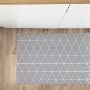 Triangles Vinyl Rug, Vinyl Carpet, Pvc Mat, Kitchen Rug