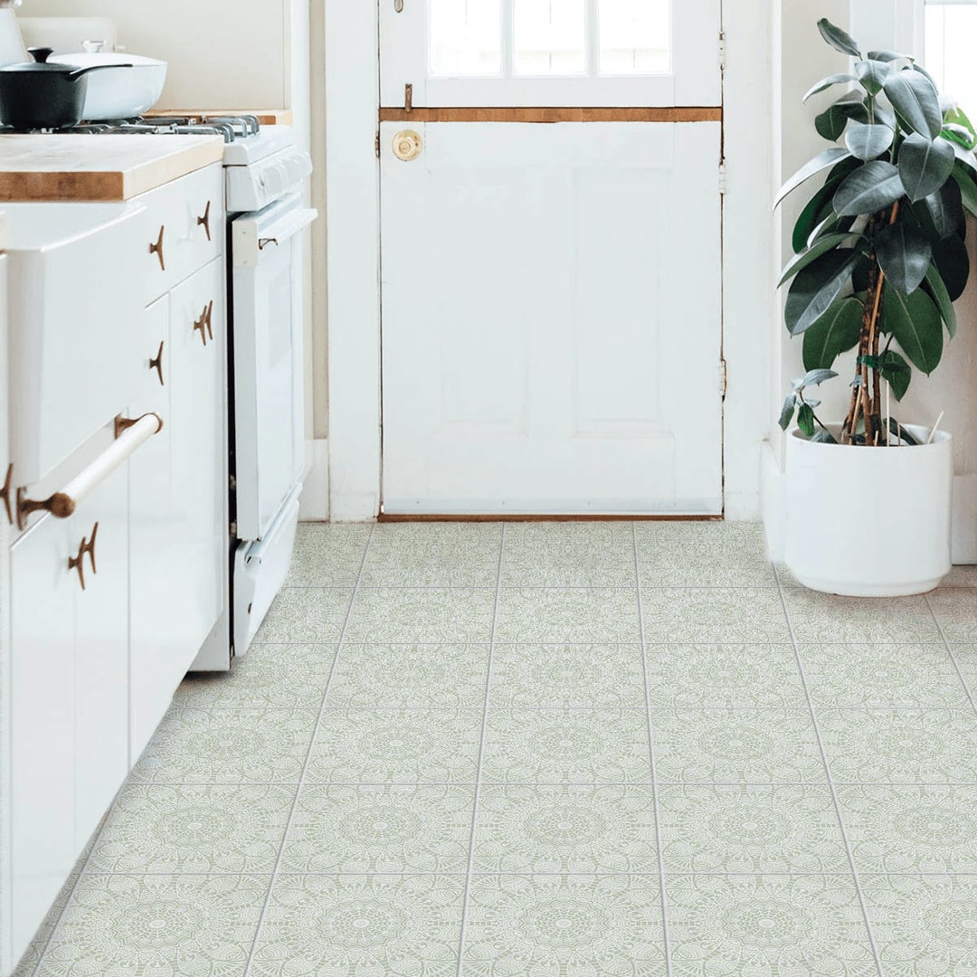 Floor Sticker, Tile Stickers Floor, Peel Stick Floor Tile, Green Peel