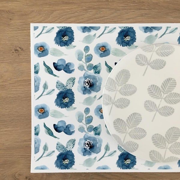 Navy Blue Oval Vinyl Placemats Etsy