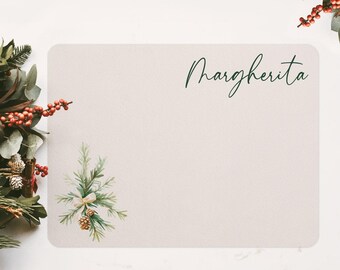 Christmas Placemats with Name, Christmas Table Mats for Family Dinner, Holiday Placemats Set, Kids Vinyl Placemat Christmas, Custom Placemat