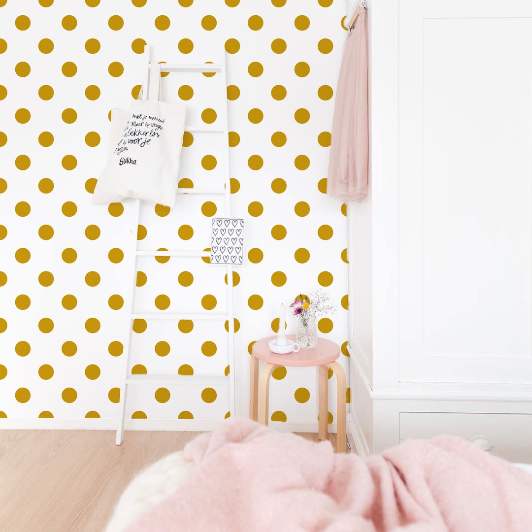 Polka Dots Wallpaper, Removable Wallpaper, Wallpaper, Peel and Stick