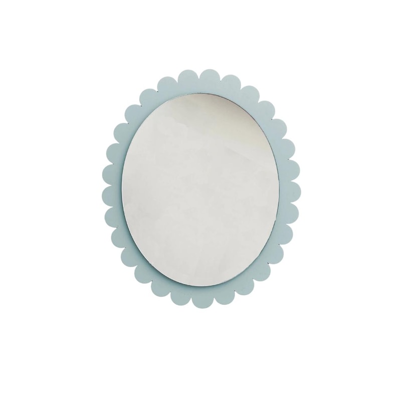 Colorful Acrylic Mirror for Kids, Scalloped Edge Mirror, Oval Wall Mirror for Nursery, Decorative Mirror for Children’s Room, Cute Mirror image 5