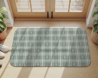 Floral Doormat, Washroom Floor Mat, Washable Bathroom Mat, Entrance Rug, Absorbent Doormat, Utility Entrance Mat, Bath Mat Absorbent