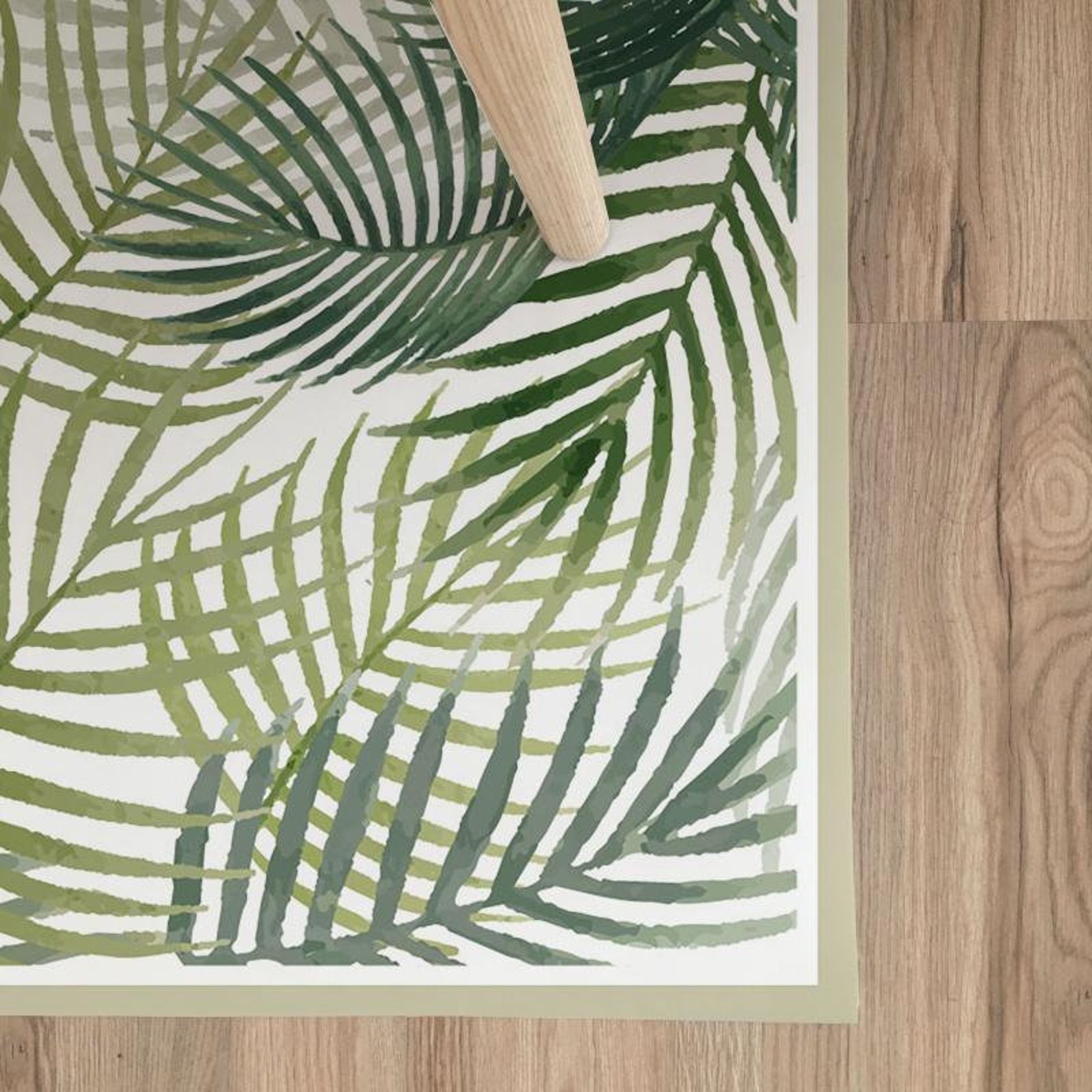 Tropical Watercolor Kitchen Rug Vinyl Floor Mat Kitchen Etsy