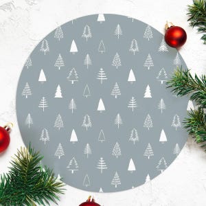 Christmas Vinyl Placemats, Round Holiday Placemats, Vinyl Placemats Christmas Theme, Circular Christmas Placemat, Festive Placemat Christmas image 8
