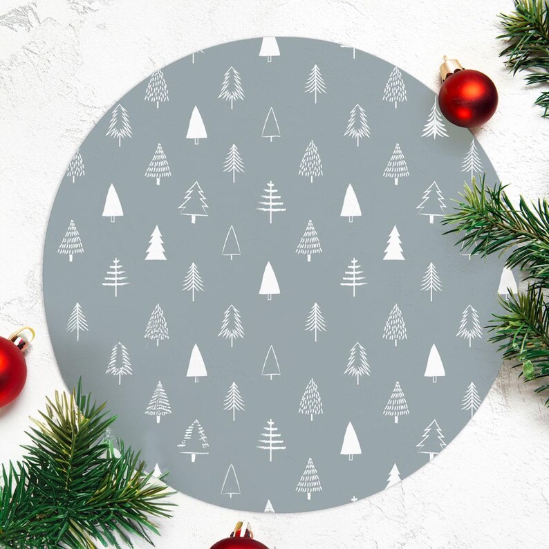 Christmas Vinyl Placemats, Round Holiday Placemats, Vinyl Placemats Christmas Theme, Circular Christmas Placemat, Festive Placemat Christmas image 8