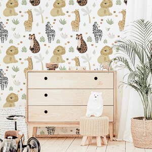 Jungle Nursery Wallpaper, Jungle Animals Bedroom, Kids Nursery Wallpaper, Lion Wallpaper, Jungle Themed Nursery, Jungle Nursery Decorations