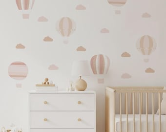Hot Air Balloon Wall Stickers, Nursery Balloon Wall Decals, Hot Air Balloon Wall Decals, Hot Air Balloon Decor, Balloon Wall Art Stickers
