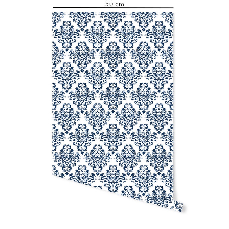 Damask White Background Wallpaper Removable Wallpaper-Self Adhesive Wallpaper-Removable-Wall Stickers-French image 3