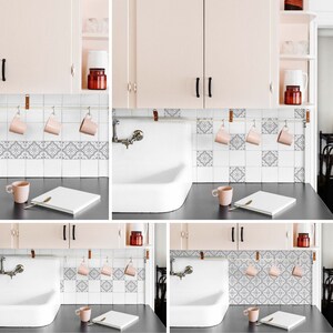 Backsplash Peel and Stick Tiles Lisbona, Custom Size Tile Stickers Bathroom, Kitchen Backsplash, Tiles