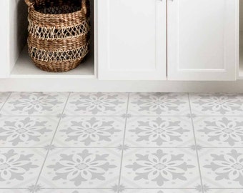 Peel and Stick Vinyl Floor Tile, Linoleum Flooring, Custom Floor Decal, Floor Stickers