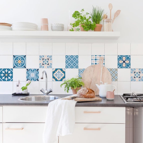 20 Pièces Autocollants Carrelage De Cuisine Carrelage Adhesif Mural Stickers De Salle De Bain Autocollants Decoration 10x10cm Violet 96842446