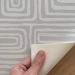 Geometric Vinyl Floor Mat, Washable Kitchen Rug, Entryway Runner, Grey PVC Home Decor image 4