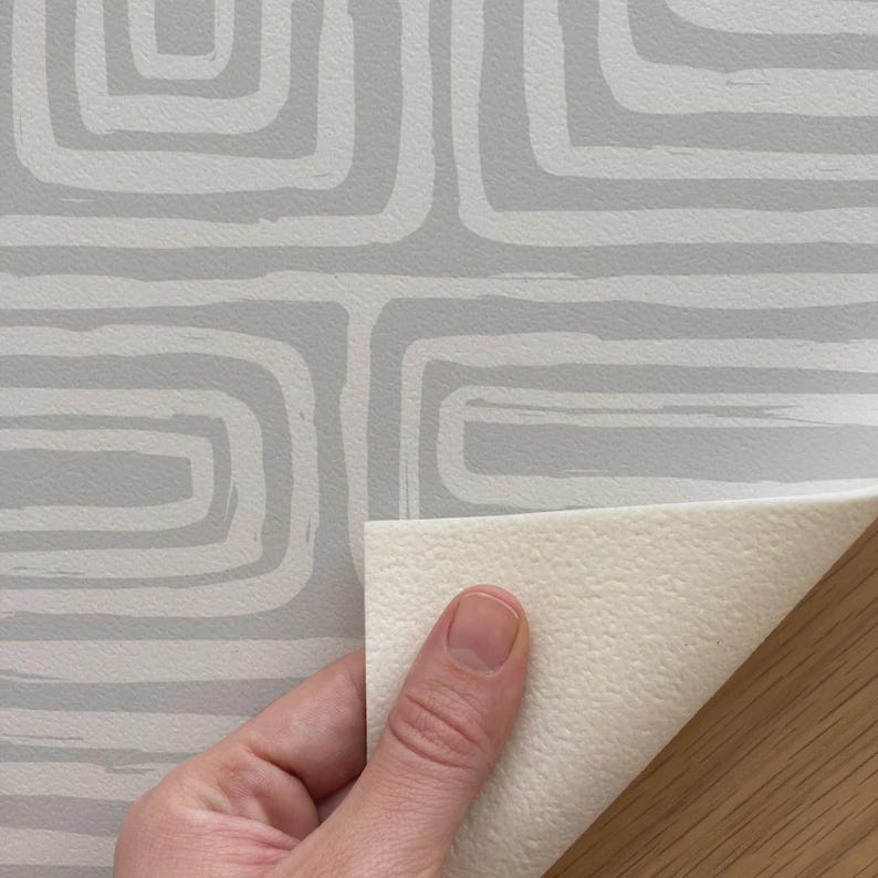 Geometric Vinyl Floor Mat, Washable Kitchen Rug, Entryway Runner, Grey PVC Home Decor image 4