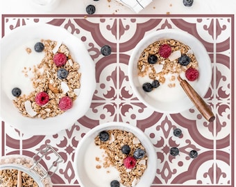 Placemat, Table Placemats, Table Mats, Vinyl Placemats, Tile Coaster, Dining Table Decor, Table Setting Decor, Table Decorations, Table Set