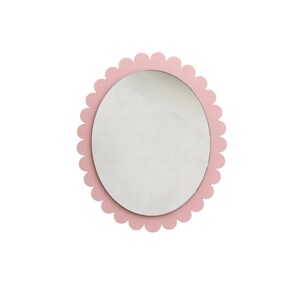 Colorful Acrylic Mirror for Kids, Scalloped Edge Mirror, Oval Wall Mirror for Nursery, Decorative Mirror for Children’s Room, Cute Mirror image 3