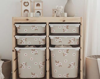 Flowers IKEA Trofast Sticker, IKEA Drawer Decals, Waterproof Drawer Stickers, Peel and Stick Drawer Stickers, Decorative Top Panel Sticker