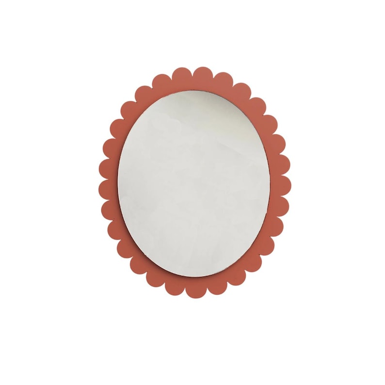 Colorful Acrylic Mirror for Kids, Scalloped Edge Mirror, Oval Wall Mirror for Nursery, Decorative Mirror for Children’s Room, Cute Mirror image 7