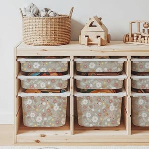 Floral IKEA Trofast Decals, IKEA Drawer Stickers, Easy Apply Trofast Decals, Quick Install Stickers, Kids Table Surface Decals, Wildflowers