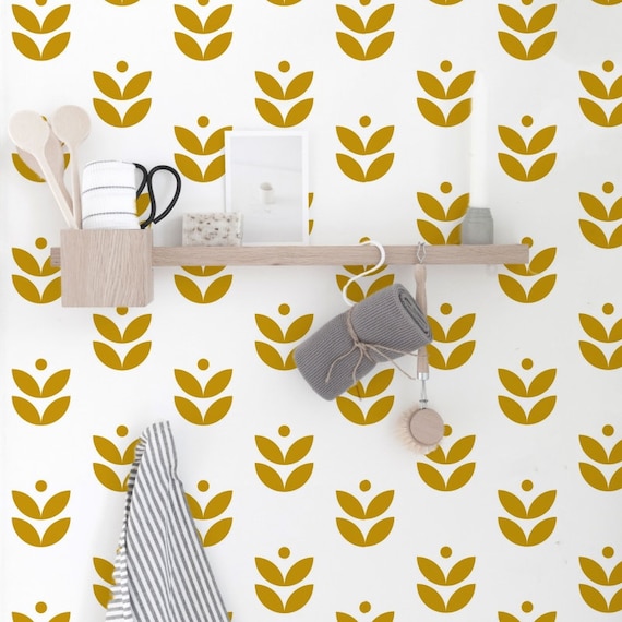 Scandi Flowers Wallpaper, Retro, Scandinavian