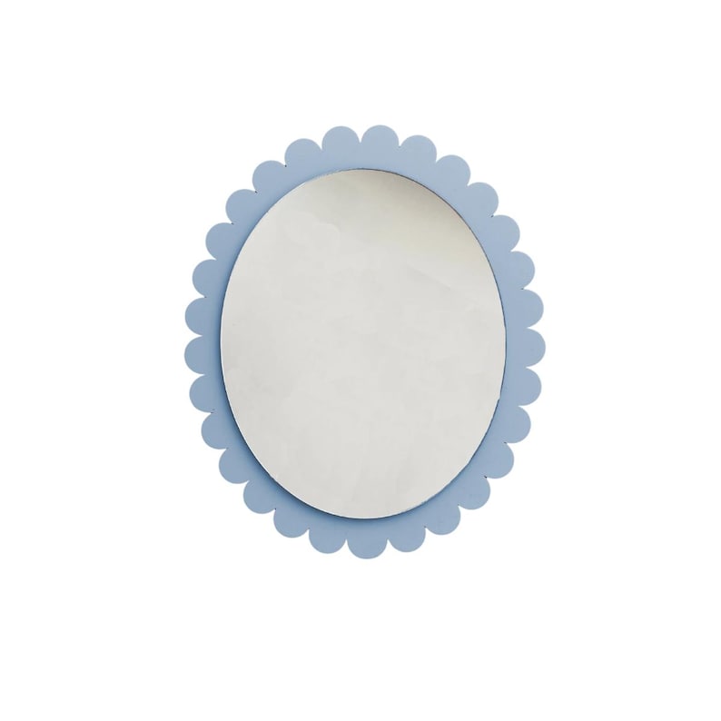 Colorful Acrylic Mirror for Kids, Scalloped Edge Mirror, Oval Wall Mirror for Nursery, Decorative Mirror for Children’s Room, Cute Mirror image 4