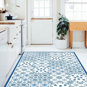 Tiles Kitchen Rug, Linoleum Rug, Vinyl Carpet, Pvc Mat