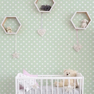 Polka Dot Wallpaper, Removable Wallpaper, Nursery Wallpaper