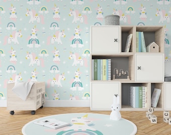 Unicornios Papel Pintado Autoadhesivo, Papel Pintado Adhesivo, Papel Decorativo